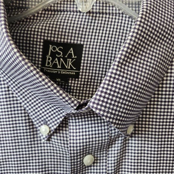 Joseph Bank men's shirt XL burgandy brown check button down - Picture 2 of 8